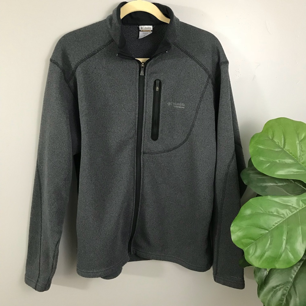Columbia Mens Titanium Grey ZIP Up Sweater Large